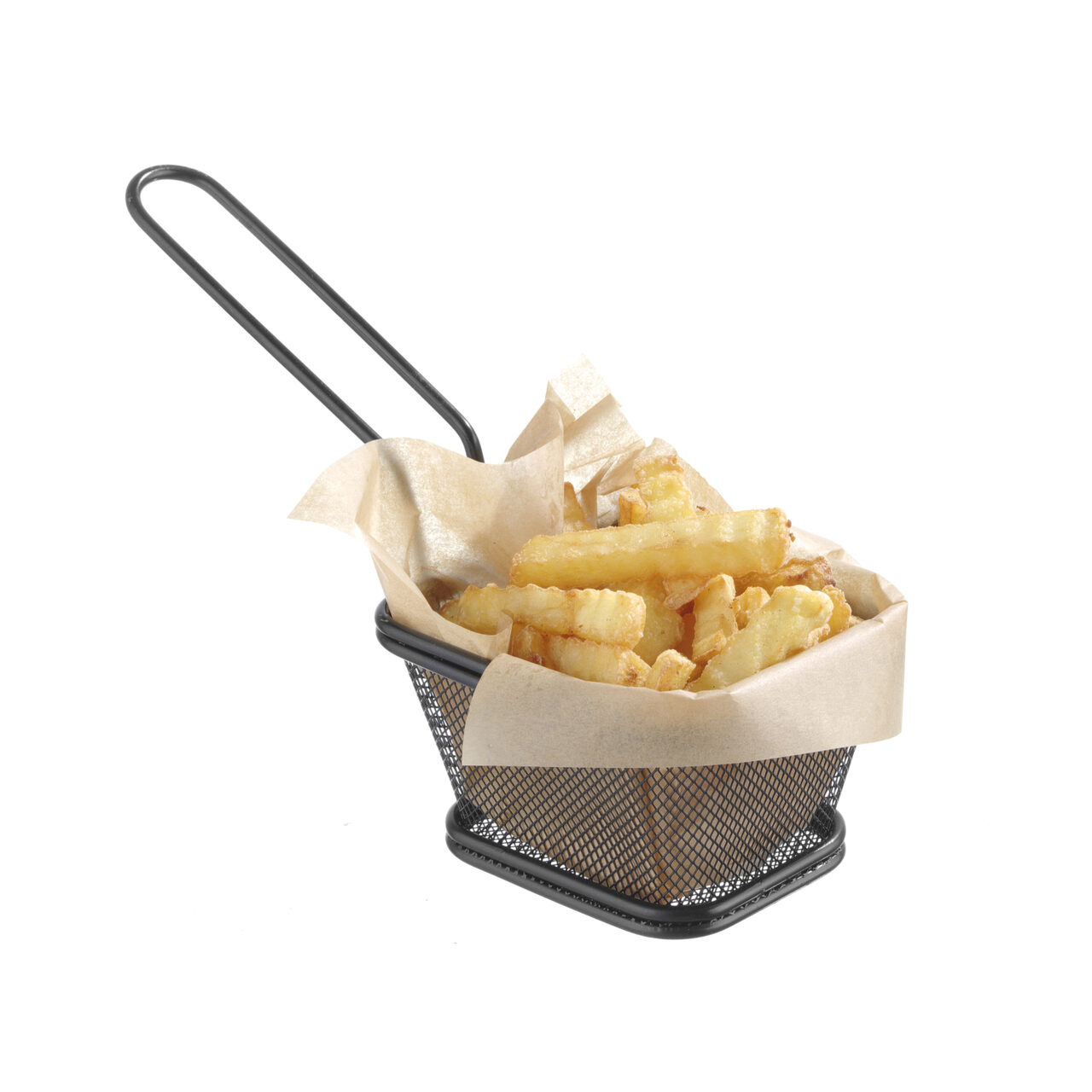 Cos servire tip mini-fry, pentru servire snacks , cartofi prajiti, inox, 90x90x(h)90 mm, Hendi, 105x90x60(h)mm