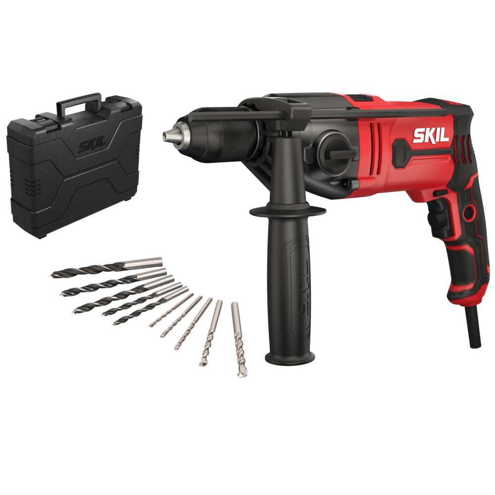 SKIL 6745 GA Masina de gaurit cu percutie, 1,050 W, 0-1200/0-3200 rpm, cu geanta de transport si 10x burghie