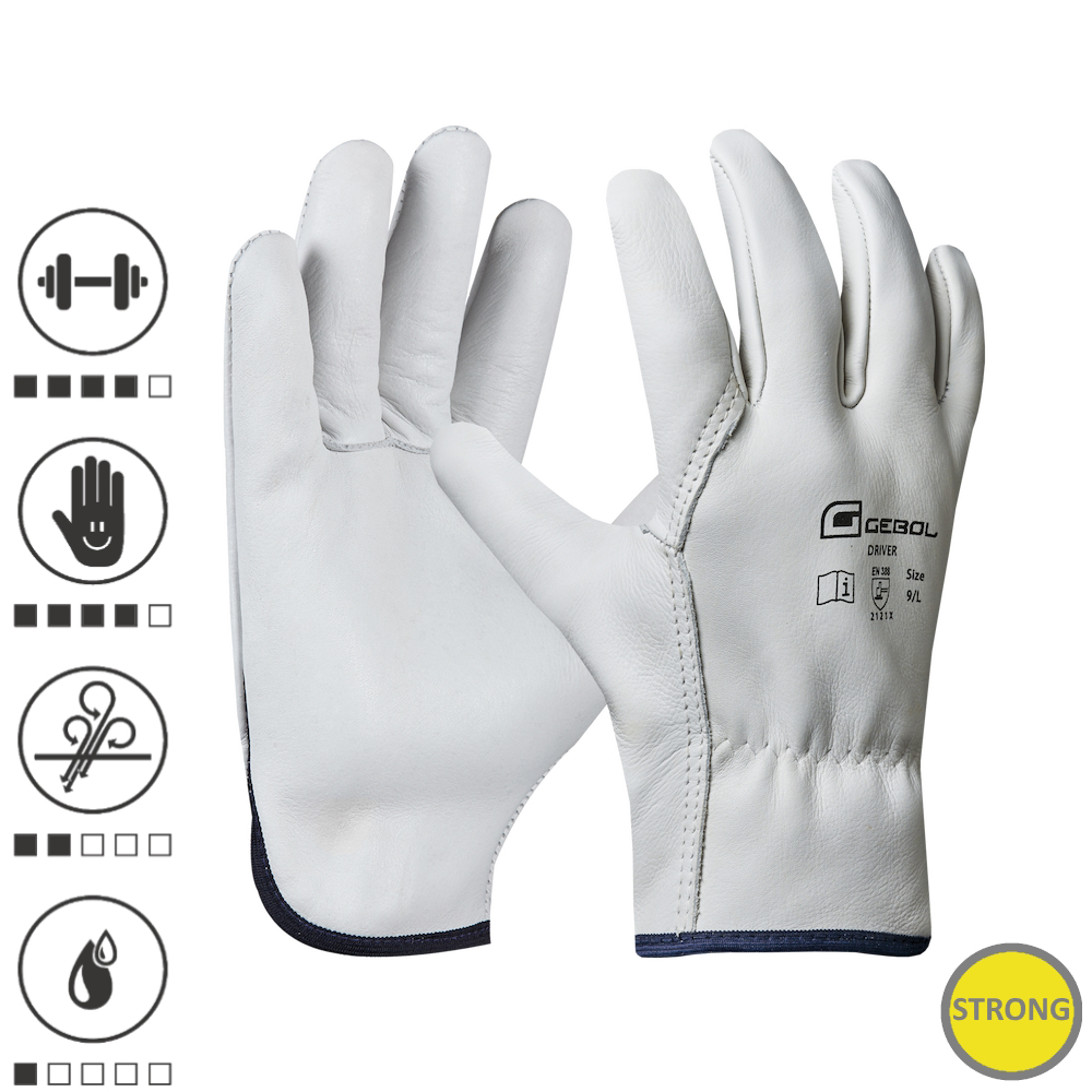 Gebol 709214, Manusi de protectie Driver, din piele de vaca, uz profesional, marimea 9/L