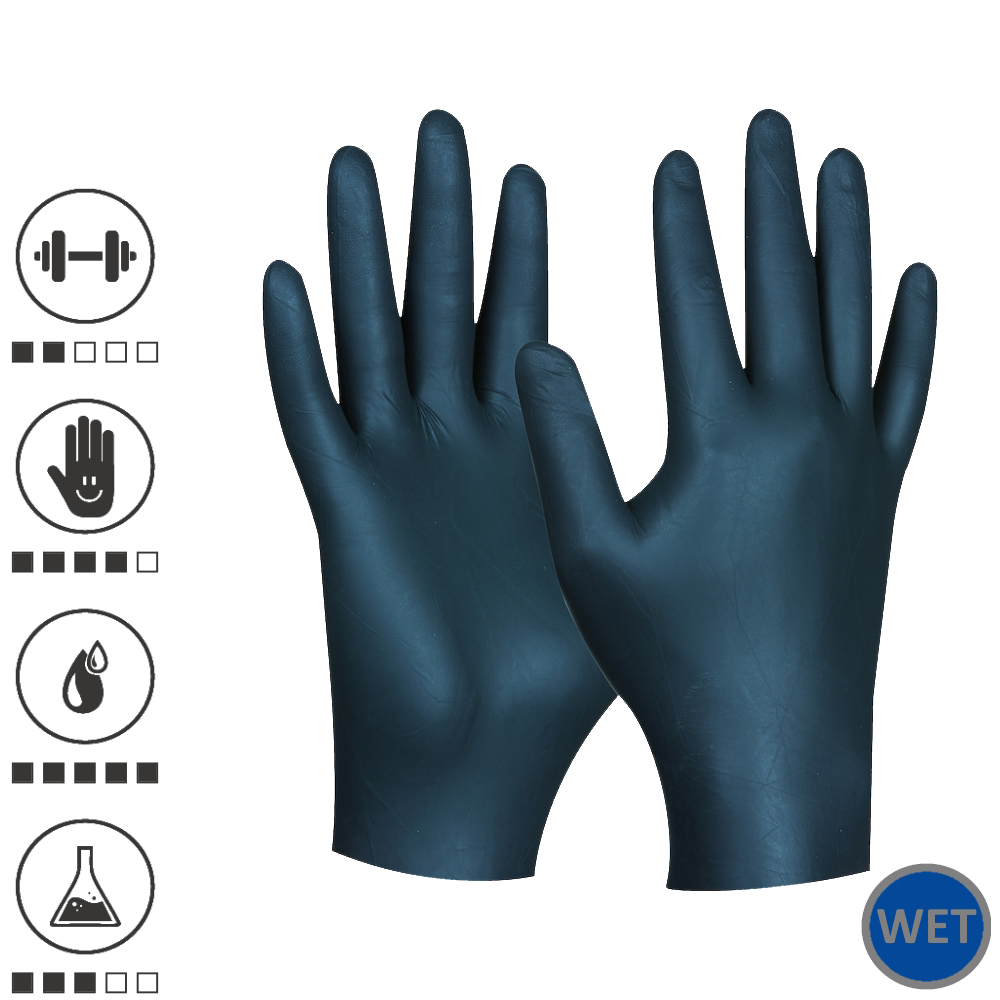 Gebol 709664, Set 100 de manusi de protectie Blue Nitril Comfort, din nitril, calitate superioara, extra subtiri, marimea 10/XL
