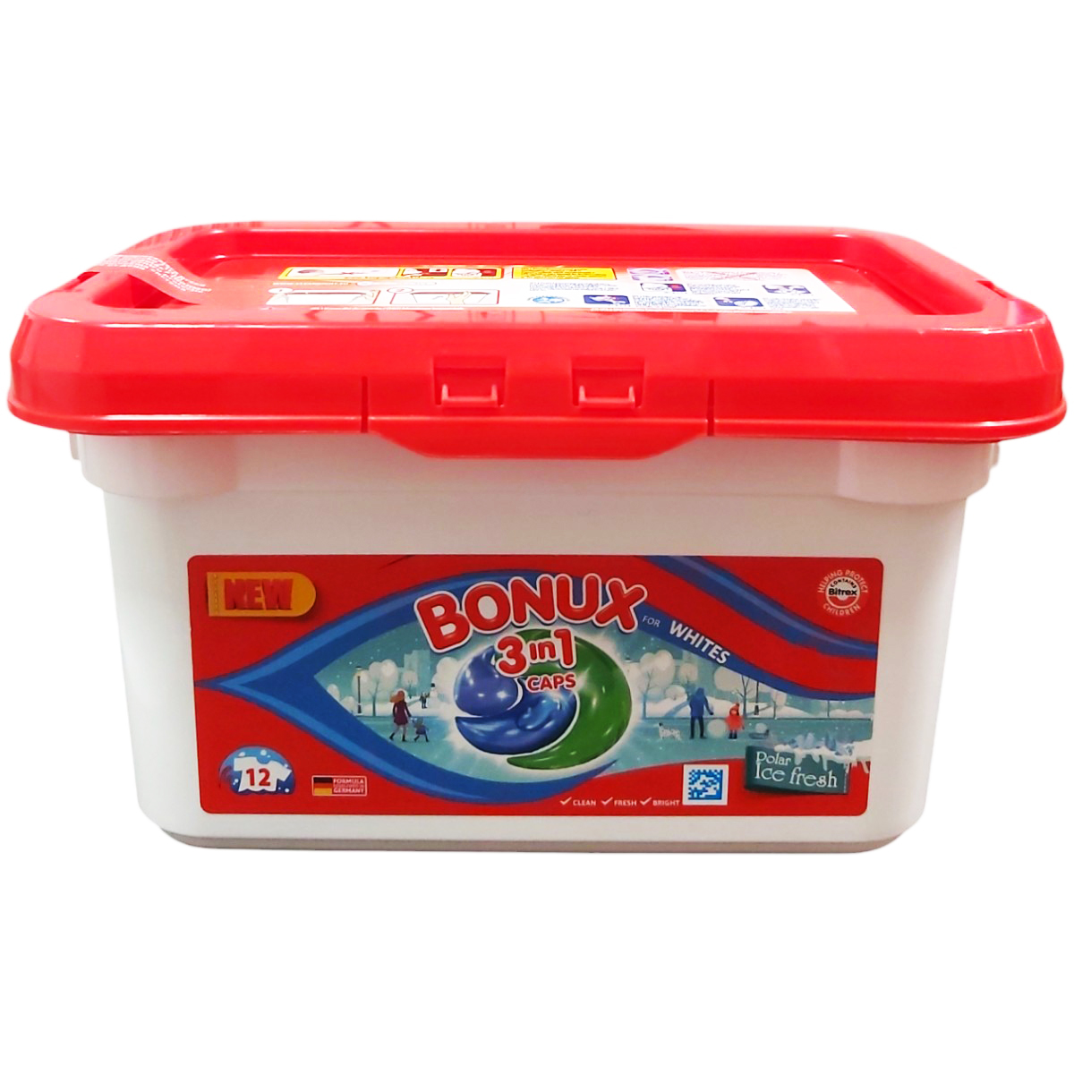 BONUX 3IN1 DETERGENT CAPSULE 12BUC POLAR ICE FRESH