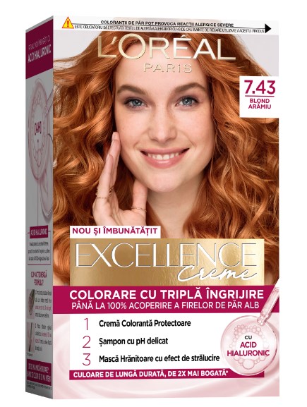 LOREAL EXCELLENCE VOPSEA DE PAR 7.43 BLOND ARAMIU