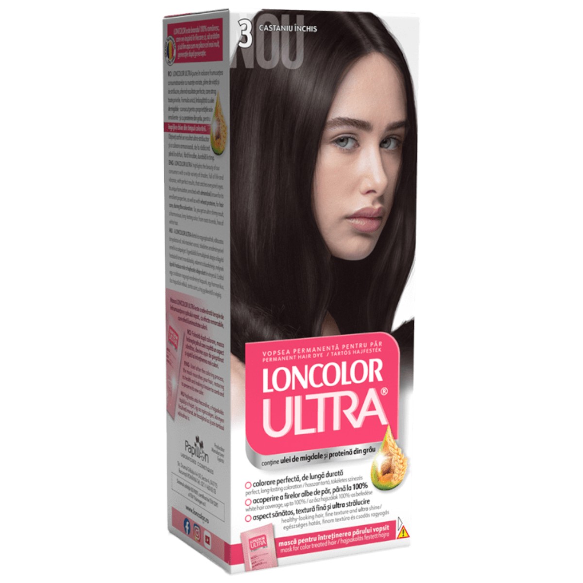 LONCOLOR ULTRA VOPSEA DE PAR 3 CASTANIU INCHIS