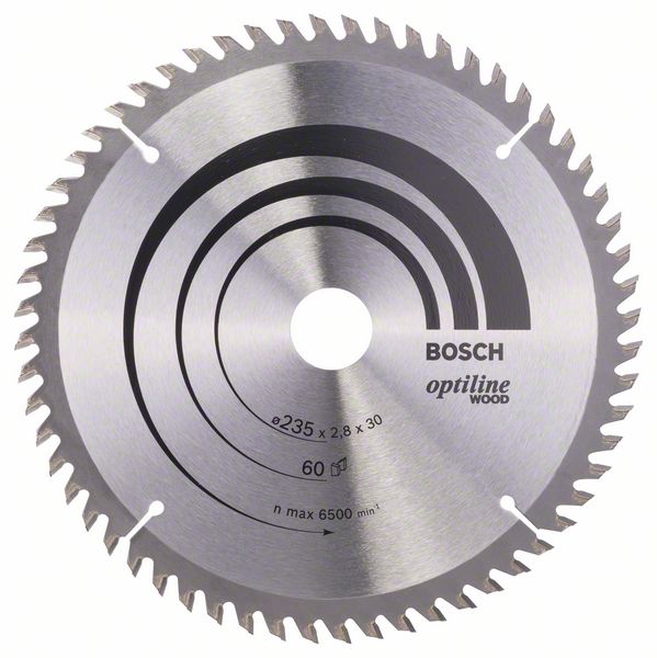 Bosch Panza ferastrau circular Optiline Wood, 235x30x2.8mm, 60T, reductie 25mm