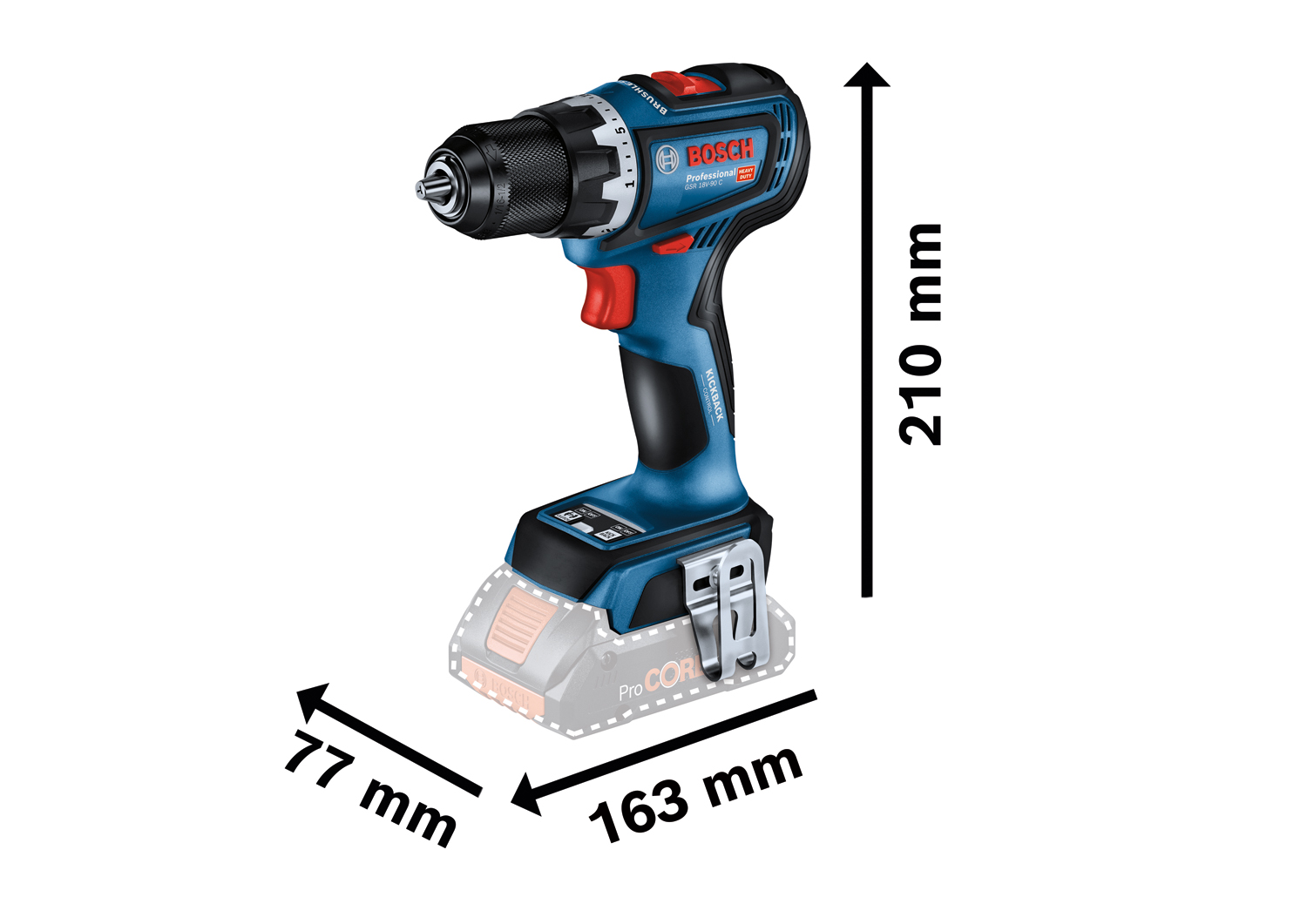Bosch GSR 18V-90C Masina de gaurit si insurubat 18V, 64Nm + 2xacumulatori GBA 5Ah + incarcator GAL 18V-40 + L-Boxx