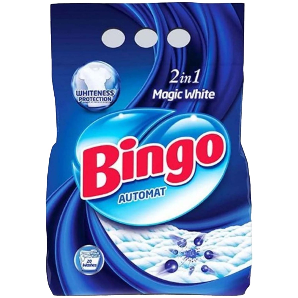 BINGO DETERGENT PUDRA AUTOMAT 2KG 2IN1 MAGIC WHITE