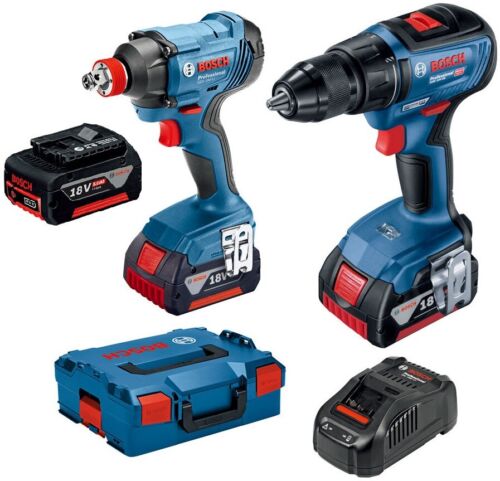Bosch Set GSR 18V-50 Masina de gaurit insurubat brushless 50Nm + GDX 180-LI Masina de insurubat cu impact, 180Nm  + 3 acumulatori CoolPack Li-Ion 18V + incarcator 5Ah + L-Boxx