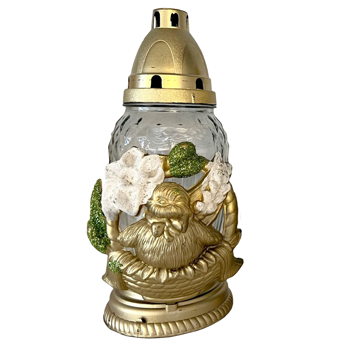 CANDELA DIN STICLA ALB DECOR IEPURE/PUI/MIEL PB-70-WHITE-MIX