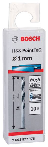 Bosch Burghiu metal HSS PointTeQ, 1x12x34mm