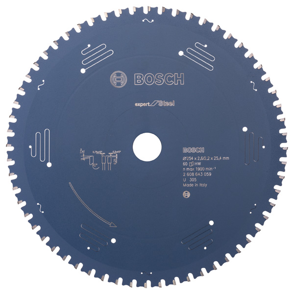 Bosch Panza ferastrau circular Expert for Steel, 254x25.4x2.6mm, 60T