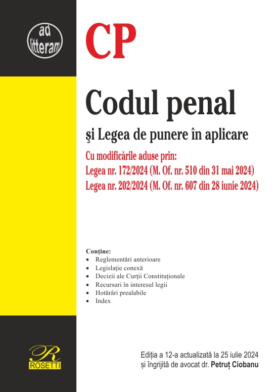 Codul penal si Legea de punere in aplicare - Petrut Ciobanu