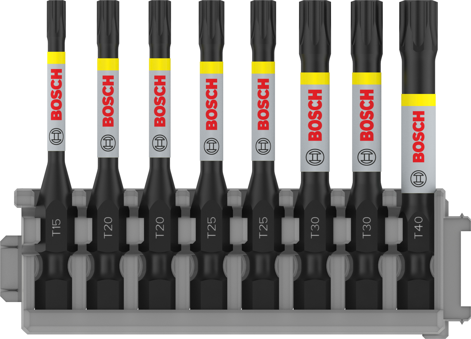 Bosch Set mixt 8 biti impact Torx 55mm, suport standard T15, T20, T25, T30, T40