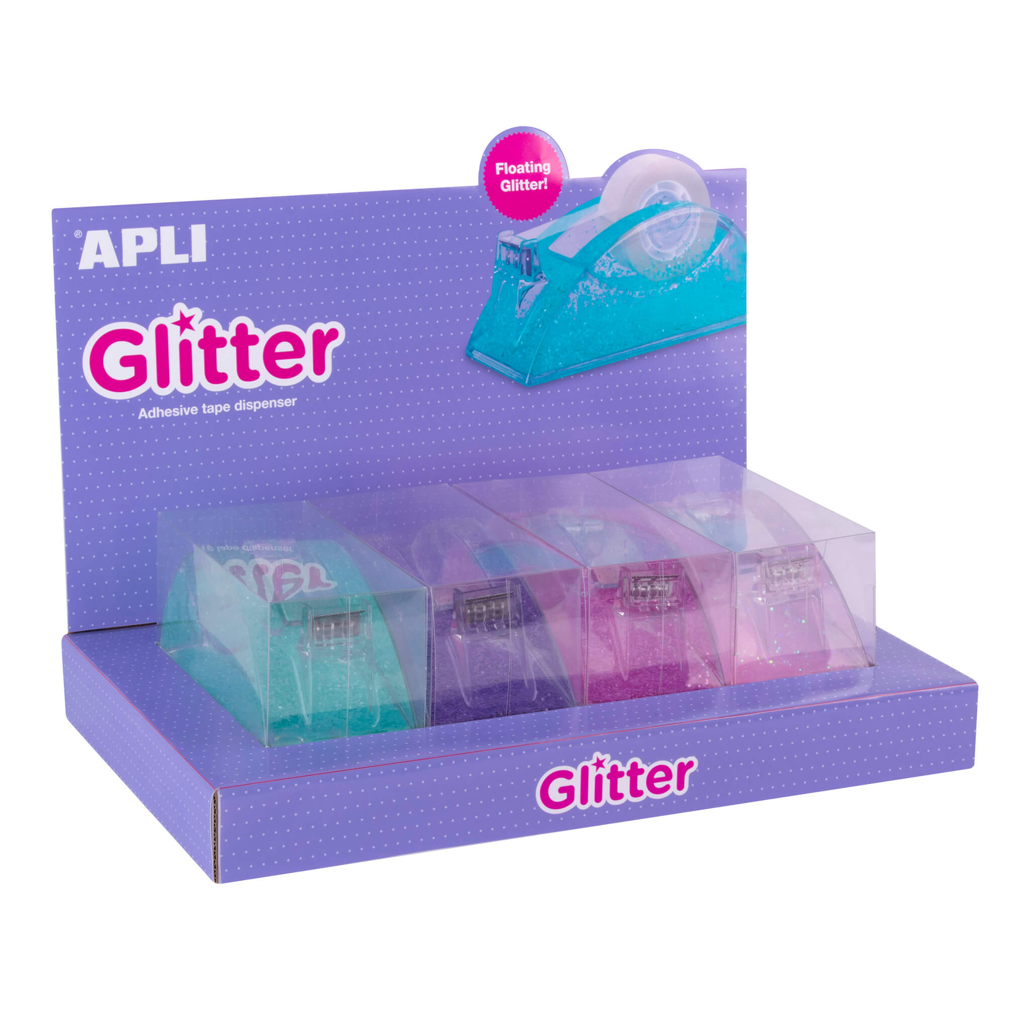 Display Apli dispenser cu banda adeziva transparenta, 19 x 33 mm, 4 bucati/set