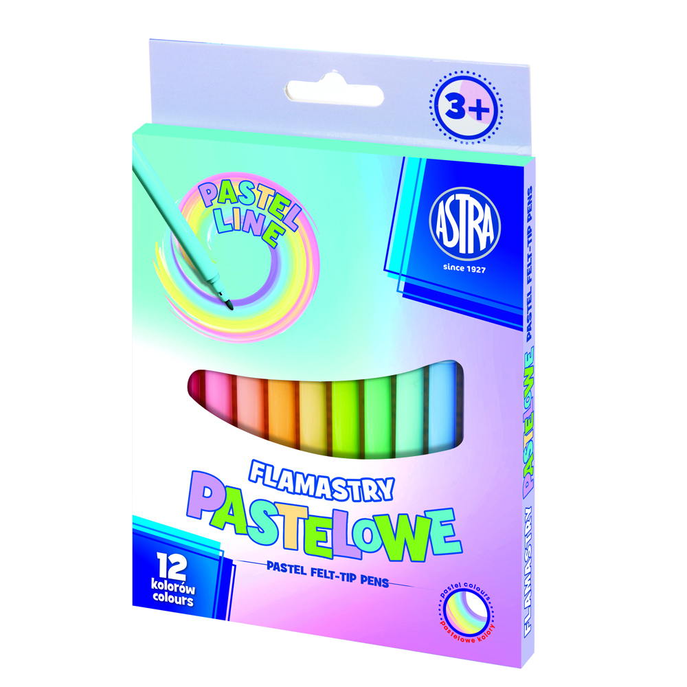 Carioci Astra pastel, 12 culori/set