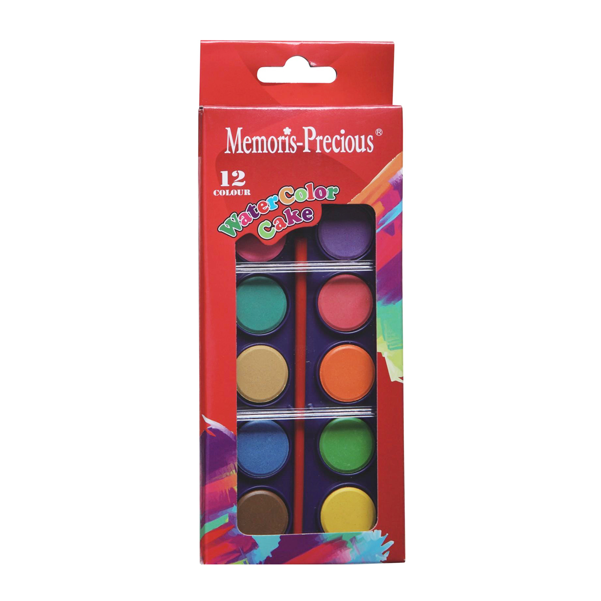 Acuarele Memoris Precious, 12 culori+pensula diametru 21 mm