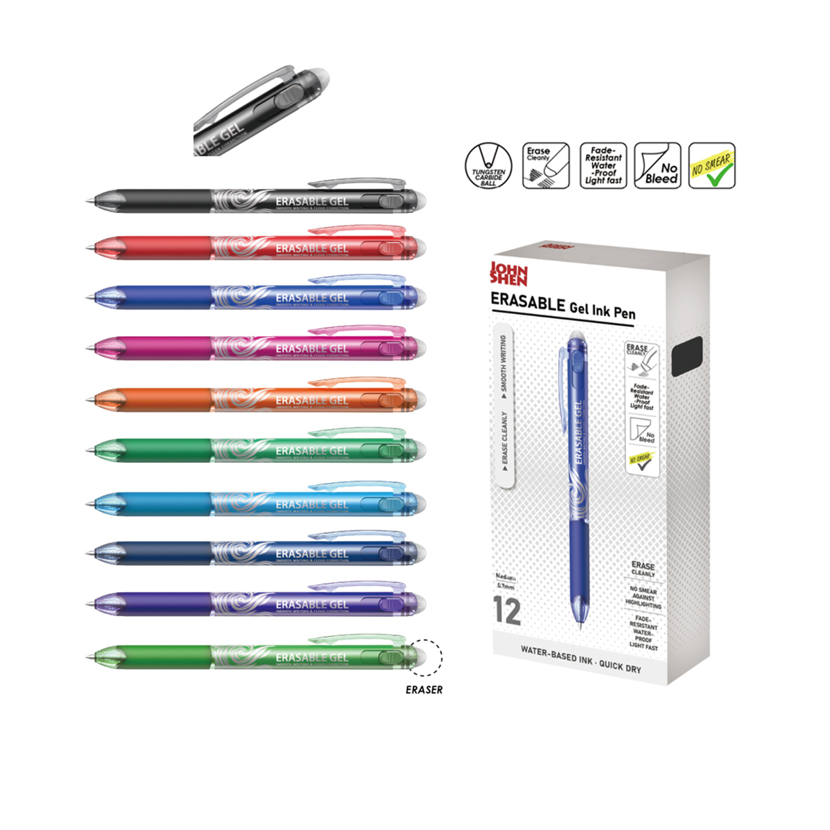 Pix Memoris Precious, cu mecanism cu rescriere, grip, 0.7 mm,  scriere albastra