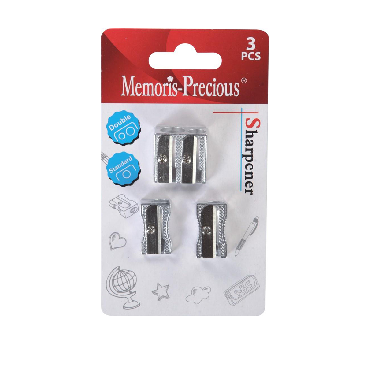 Set ascutitori Memoris Precious, 2 simple, 1 dubla, 3  bucati