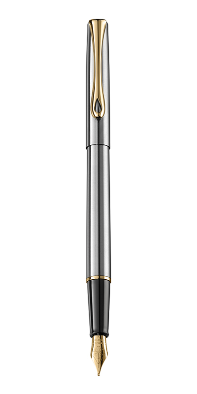 Stilou DIPLOMAT Traveller, cu penita M, din otel inoxidabil - stainless steel gold