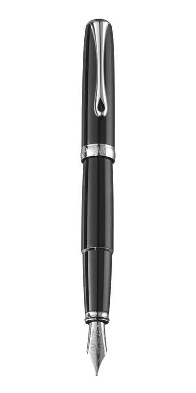 Stilou DIPLOMAT Excellence A2, cu penita M, din otel inoxidabil - Black Lacquer