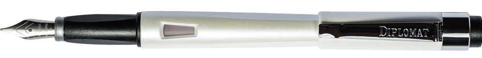 Stilou DIPLOMAT Magnum, cu penita B, din otel inoxidabil - pearl white