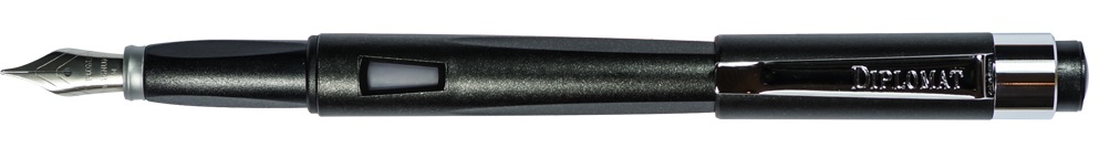 Stilou DIPLOMAT Magnum, cu penita F, din otel inoxidabil - crow black