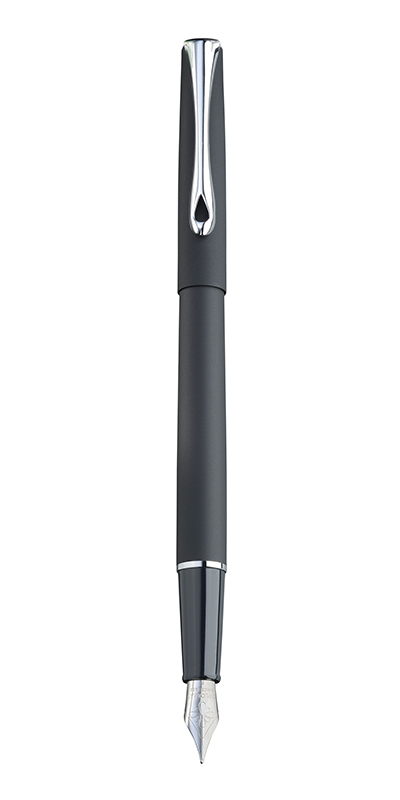 Stilou DIPLOMAT Traveller, cu penita M, din otel inoxidabil - lapis black