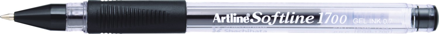 Pix cu gel ARTLINE Softline 1700, rubber grip, varf 0.7mm - negru
