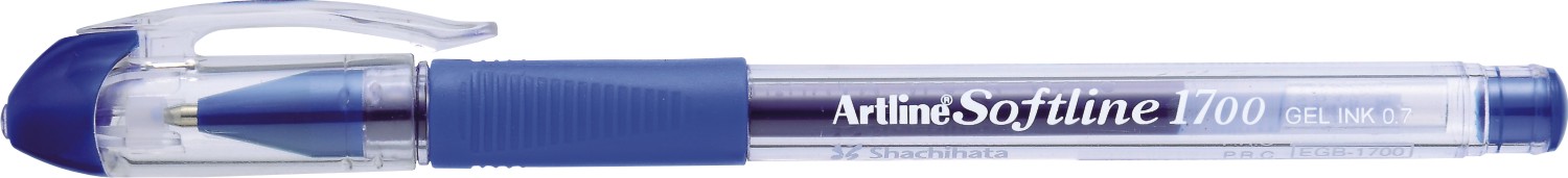 Pix cu gel ARTLINE Softline 1700, rubber grip, varf 0.7mm - albastru