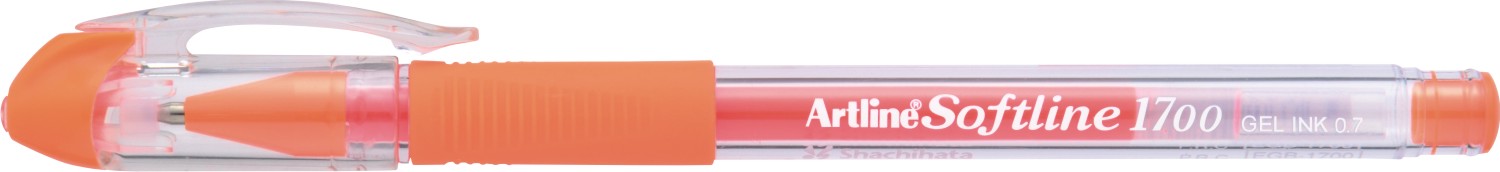 Pix cu gel ARTLINE Softline 1700, rubber grip, varf 0.7mm - portocaliu fluorescent