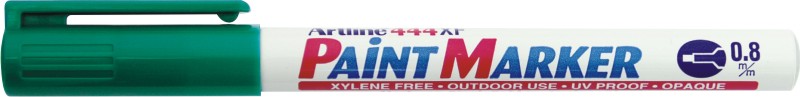 Marker cu vopsea ARTLINE 444XF, corp metalic, varf rotund 0.8mm - verde