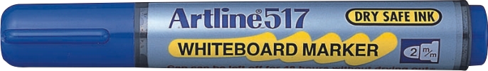 Marker pentru tabla de scris ARTLINE 517 - Dry safe ink 48h, varf rotund 2.0mm - albastru
