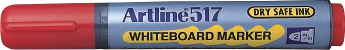 Marker pentru tabla de scris ARTLINE 517 - Dry safe ink 48h, varf rotund 2.0mm - rosu