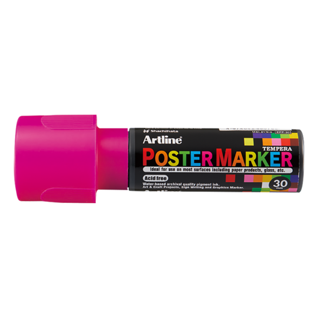 Marker pentru poster ARTLINE, corp plastic, varf tesit 30mm - roz fluorescent