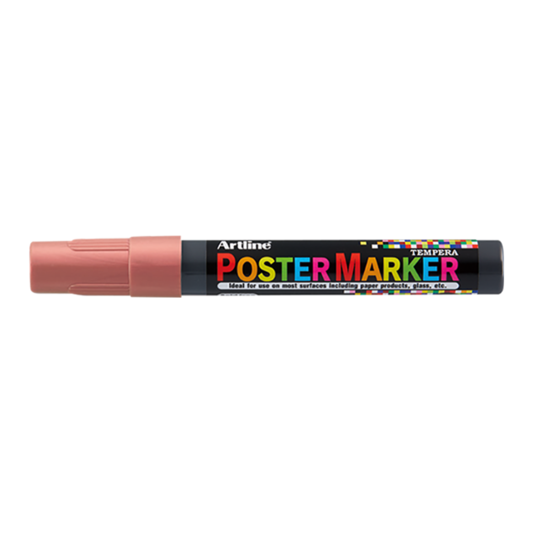 Marker pentru poster ARTLINE, corp plastic, varf rotund 2mm - rosu metalizat