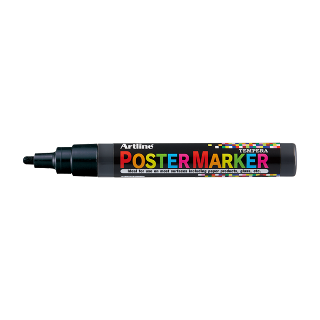 Marker pentru poster ARTLINE, corp plastic, varf rotund 6mm - negru