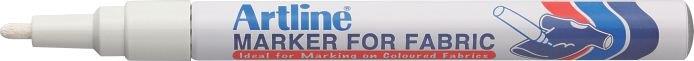 Marker ARTLINE for Fabric, pentru marcat pe material textil, corp metalic, varf rotund 1.2mm - alb