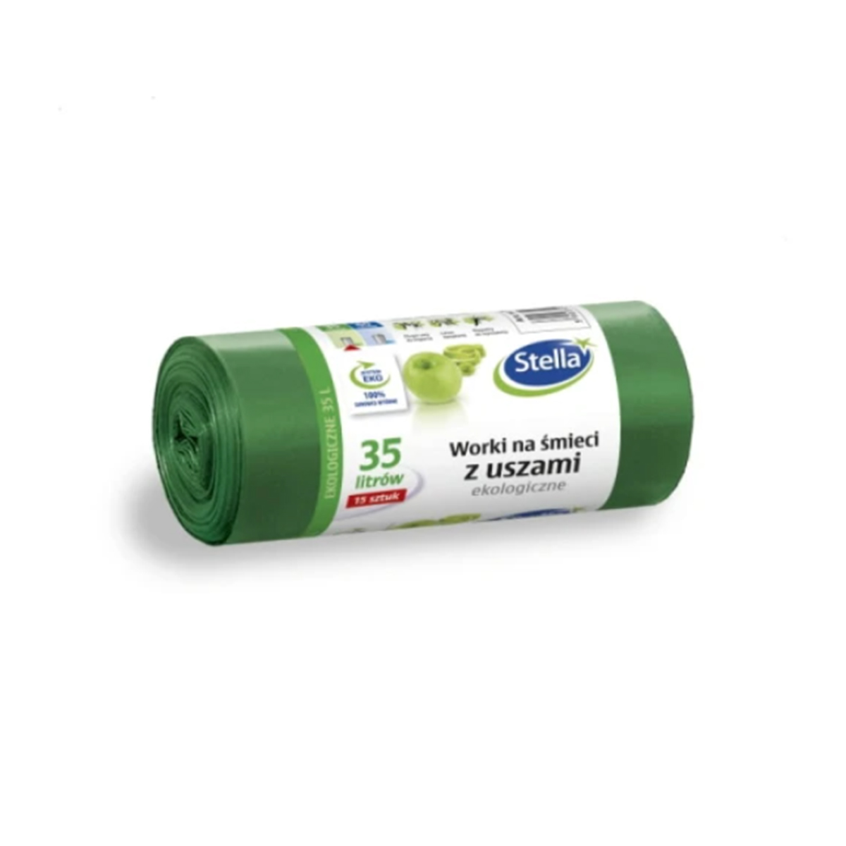 Saci menaj ecologici verzi LDPE, 35L, 15 bucati/rola