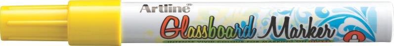 Marker pentru tabla de sticla ARTLINE Glassboard, varf rotund 2.0mm - galben fluorescent
