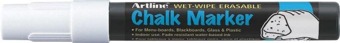 Marker cu creta ARTLINE, pentru table de scris, varf 4.0mm - alb
