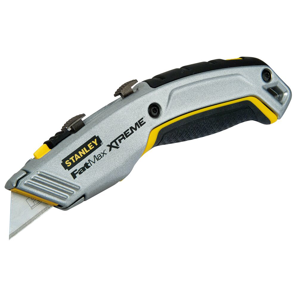 Stanley 0-10-789, Cutter cu doua lame retractabile FatMax Xtreme, 175mm + 2 lame trapezoidale si 2 lame tip carlig 62mm