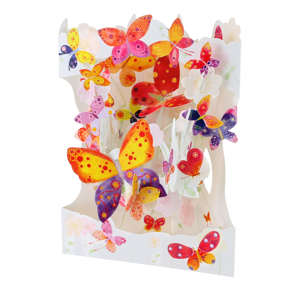 Felicitare 3D, Santoro, Design Fluturi, Pop-up, Componente mobile