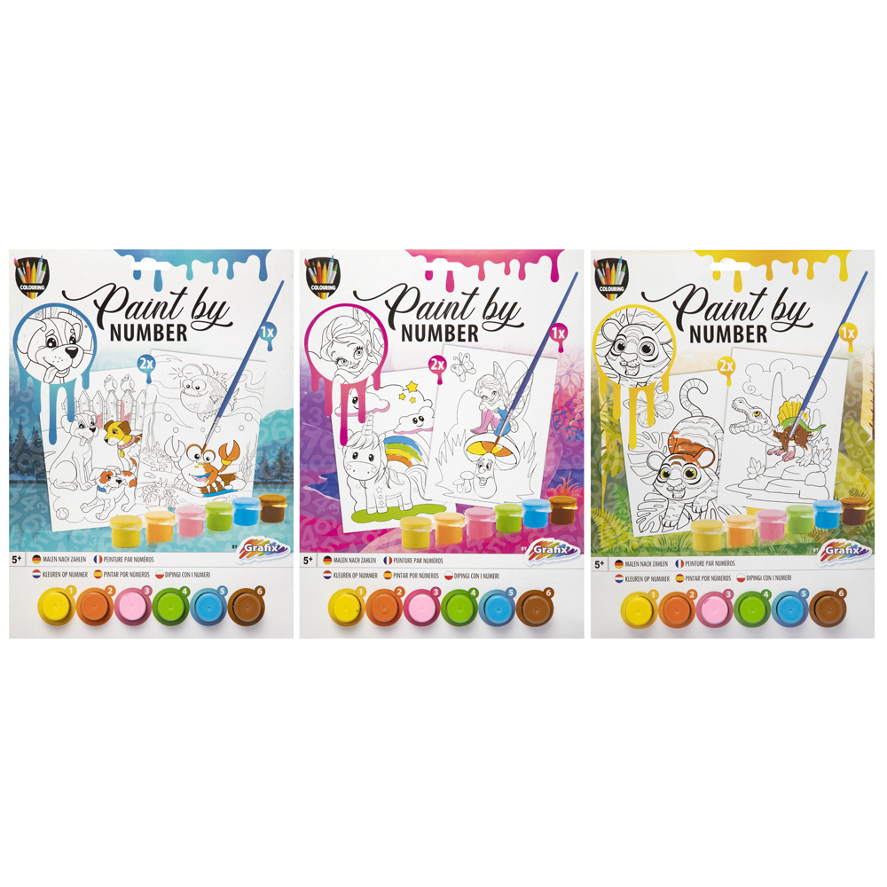 Set pictura pe numere Creative Craft, A4, 6 culori, 2 planse, 1 pensula