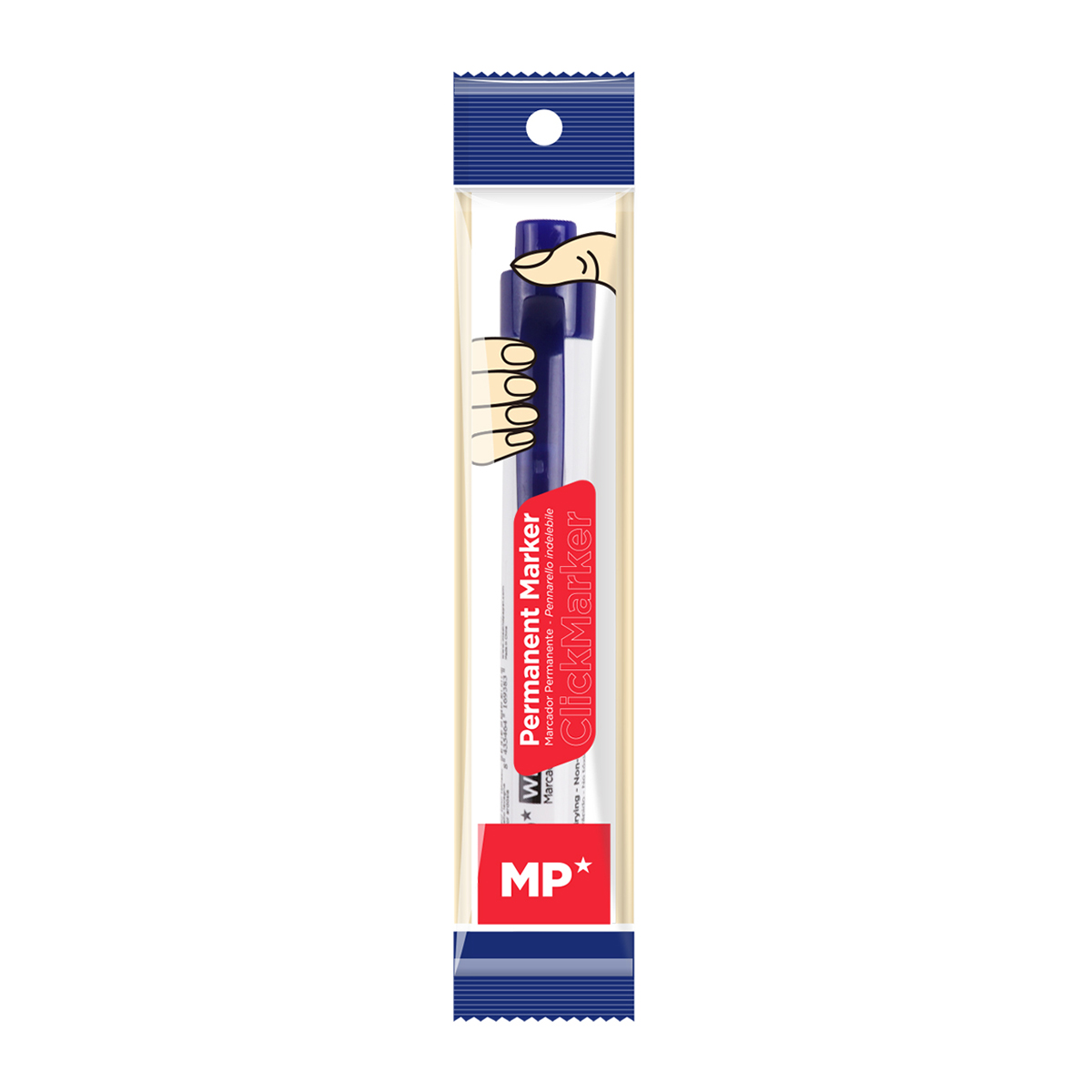 Marker Main Paper, retractabil, varf rotund, 1.5 mm, albastru