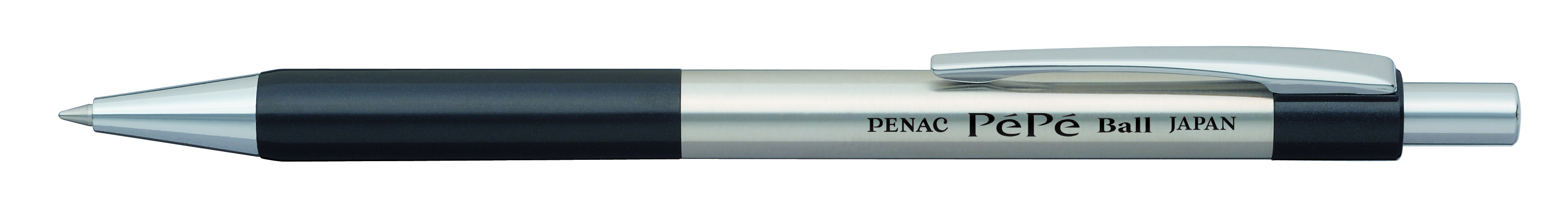 Pix metalic PENAC Pepe, rubber grip, 0.7mm, accesorii negre - scriere albastra