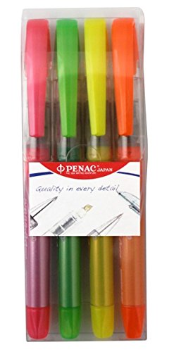 Set 4 textmarkere cu cerneala PENAC Liqliner, varf 1-4 mm, culori (orange, yellow, green, red)
