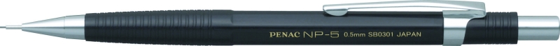 Creion mecanic profesional PENAC NP-5, 0.5mm, con metalic, varf cilindric fix - corp negru