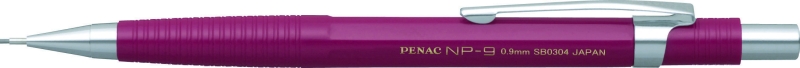 Creion mecanic profesional PENAC NP-9, 0.9mm, con metalic, varf cilindric fix - corp bordeaux