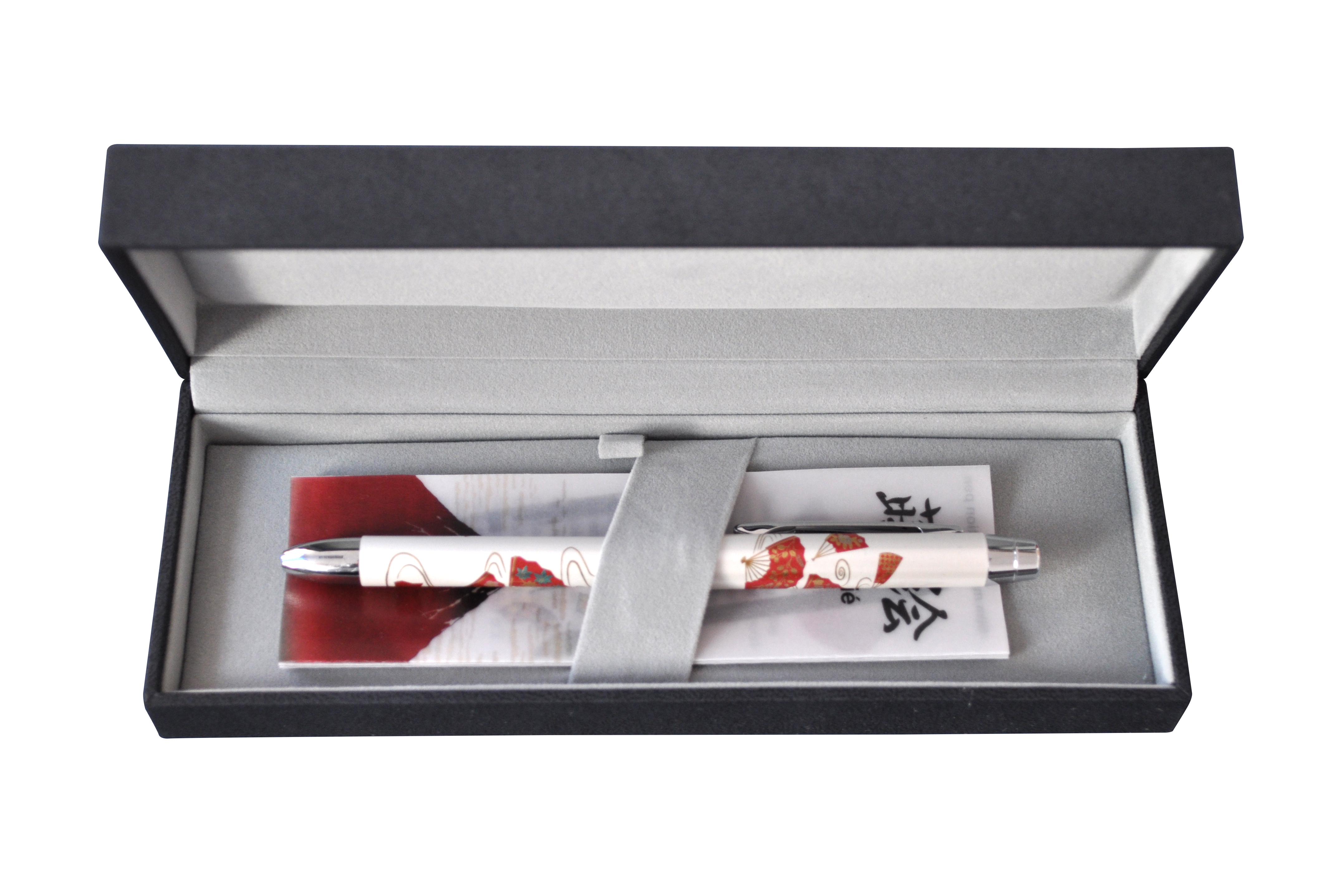 Pix multifunctional de lux PENAC Maki-E (pictura japoneza) - Sensu, corp alb, in cutie cadou