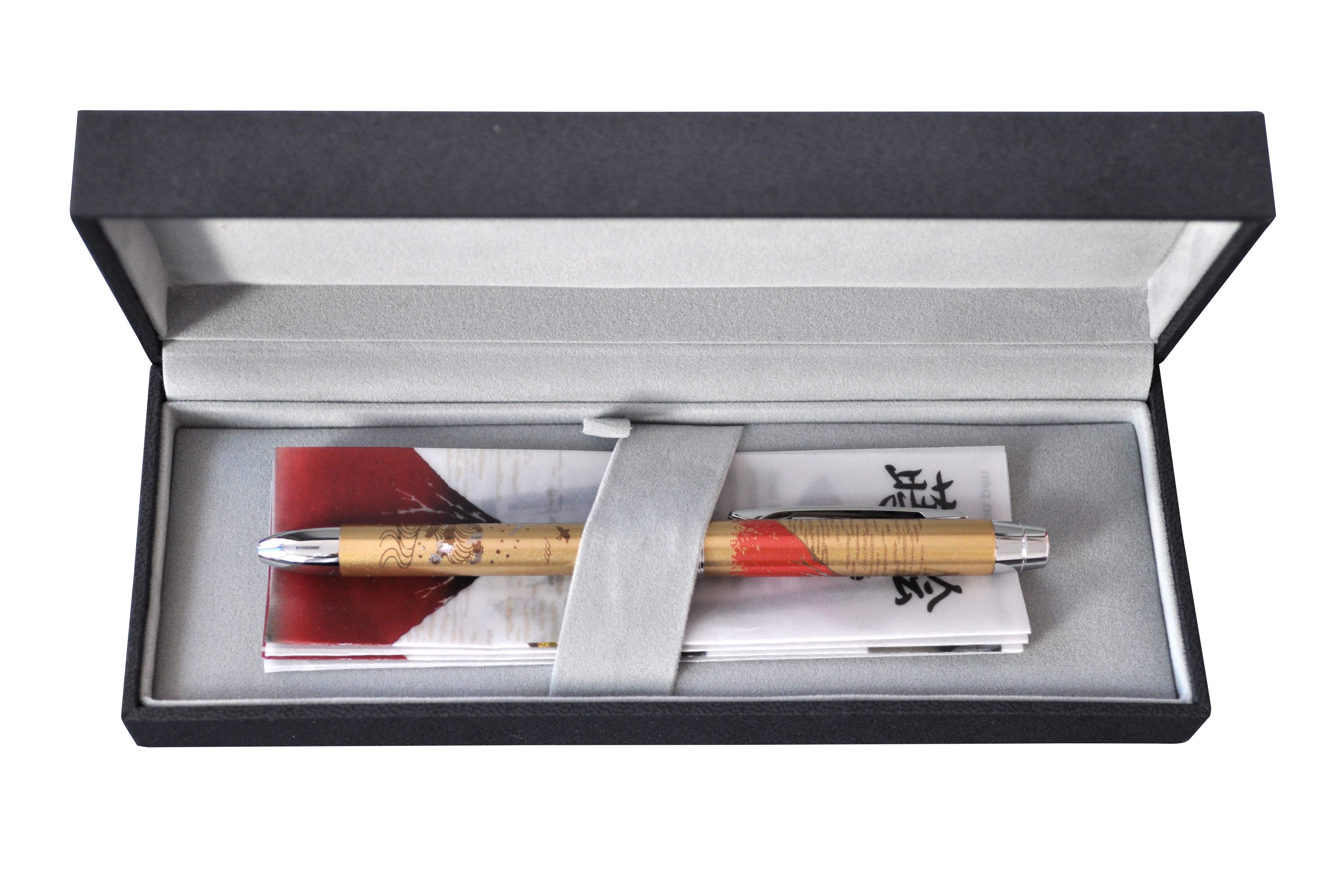 Pix multifunctional de lux PENAC Maki-E (pictura japoneza) - Mount Fuji, corp auriu, in cutie cadou