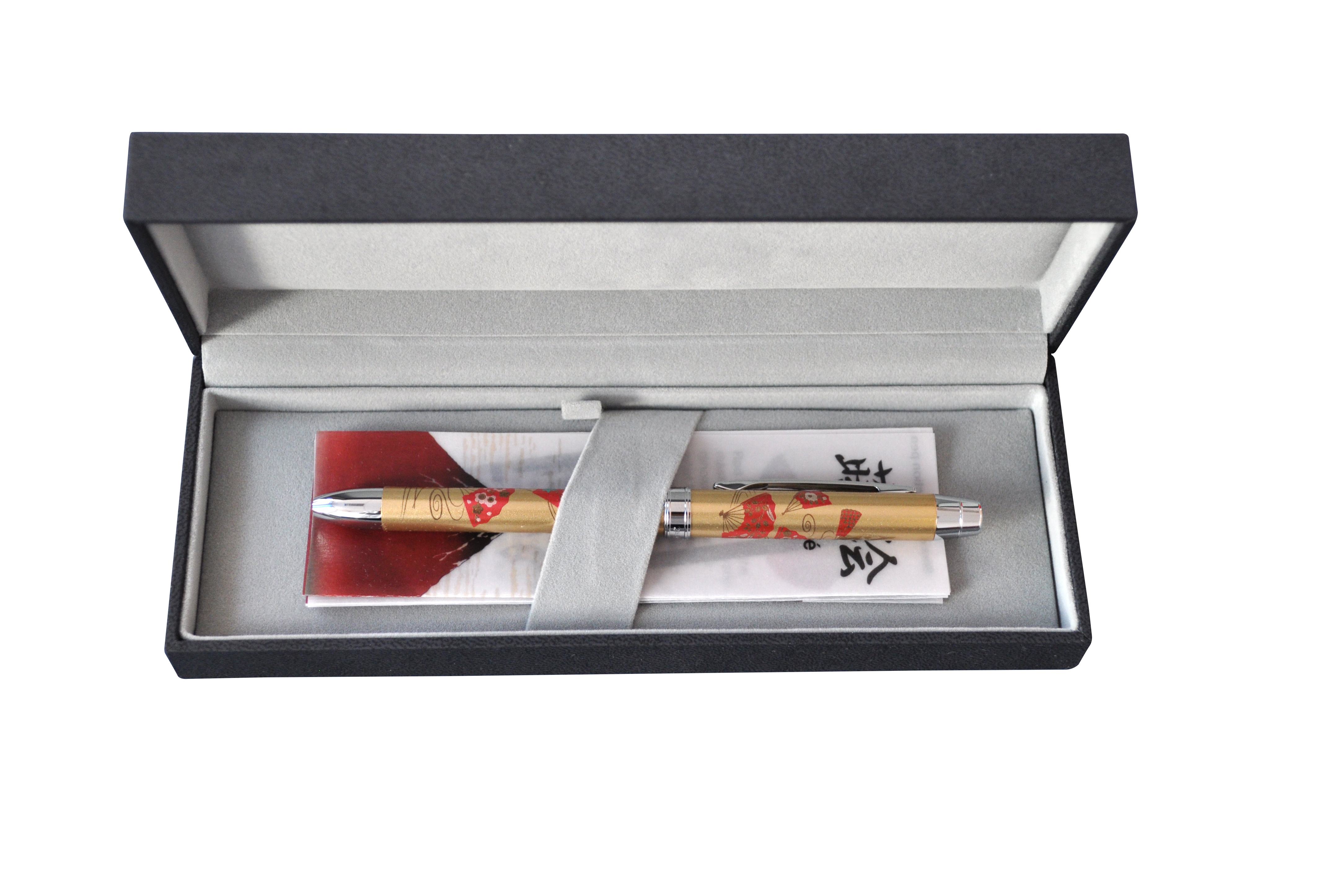 Pix multifunctional de lux PENAC Maki-E (pictura japoneza) - Sensu, corp auriu, in cutie cadou